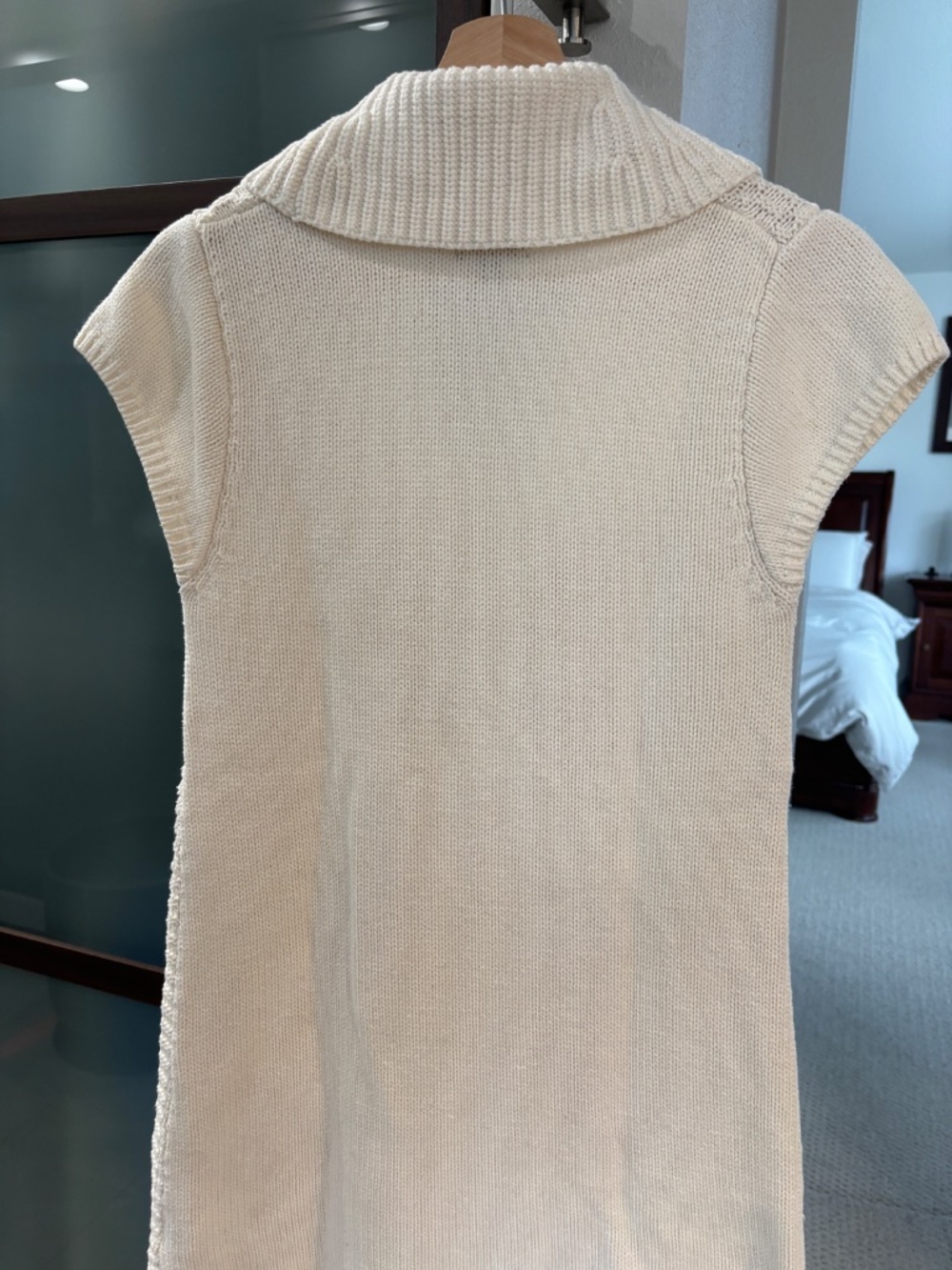 Express Cowl Neck Cable Knit Mini Dress - Cream Size S - Picture 6 of 8
